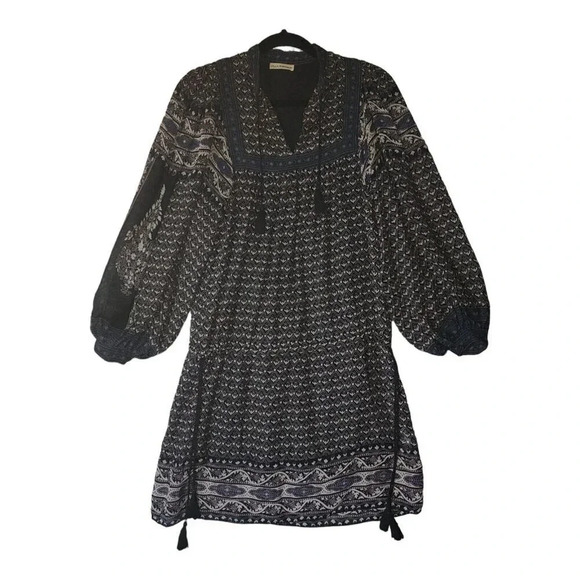 Ulla Johnson Reema Moonlight Mini Dress Size 4 Printed Sheer Exotic Silk Split - Picture 3 of 11